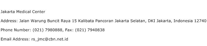 Jakarta Medical Center Address Contact Number