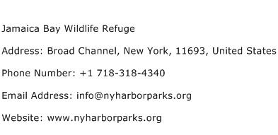 Jamaica Bay Wildlife Refuge Address Contact Number