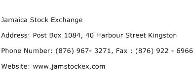 Jamaica Stock Exchange Address Contact Number
