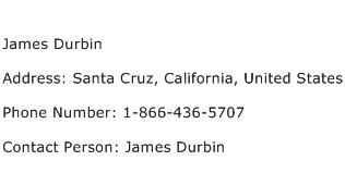 James Durbin Address Contact Number