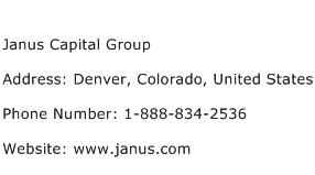 Janus Capital Group Address Contact Number