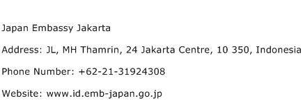 Japan Embassy Jakarta Address Contact Number