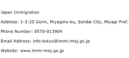 Japan Immigration Address Contact Number