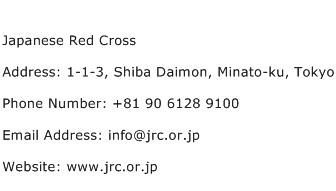Japanese Red Cross Address Contact Number