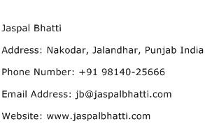 Jaspal Bhatti Address Contact Number