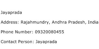 Jayaprada Address Contact Number