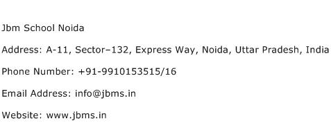 Jbm School Noida Address Contact Number