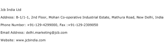 Jcb India Ltd Address Contact Number
