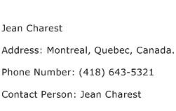 Jean Charest Address Contact Number