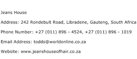 Jeans House Address Contact Number