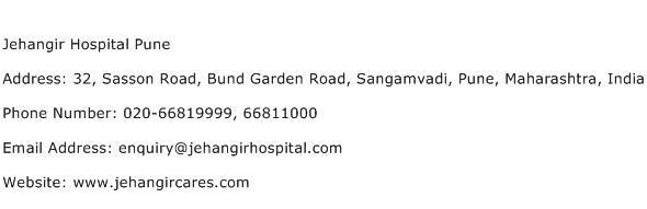 Jehangir Hospital Pune Address Contact Number
