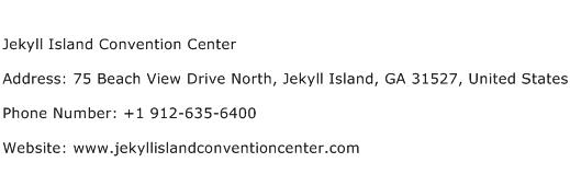 Jekyll Island Convention Center Address Contact Number