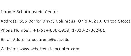 Jerome Schottenstein Center Address Contact Number