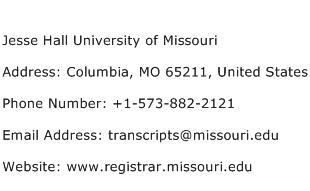 Jesse Hall University of Missouri Address Contact Number