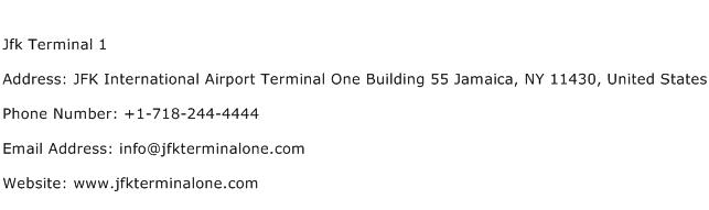 Jfk Terminal 1 Address Contact Number