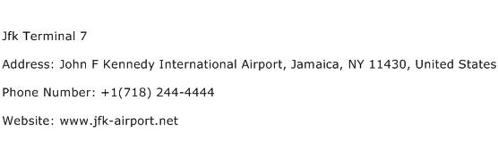 Jfk Terminal 7 Address Contact Number