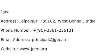 Jgec Address Contact Number