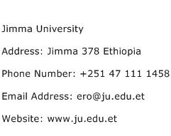 Jimma University Address Contact Number