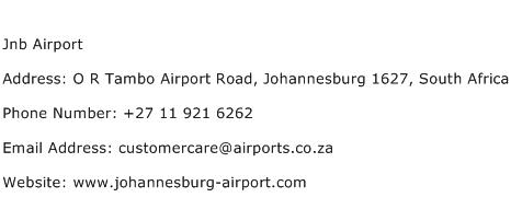 Jnb Airport Address Contact Number