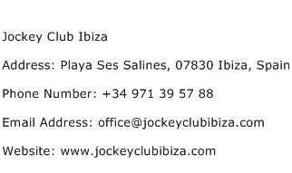Jockey Club Ibiza Address Contact Number