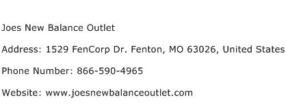 Joes New Balance Outlet Address Contact Number