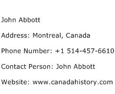 John Abbott Address Contact Number