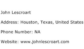 John Lescroart Address Contact Number