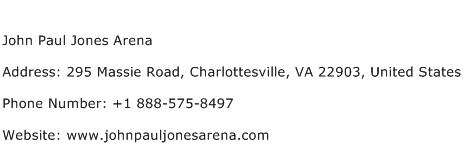 John Paul Jones Arena Address Contact Number