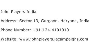 John Players India Address Contact Number