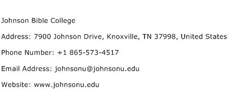Johnson Bible College Address Contact Number
