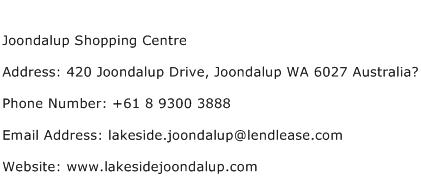 Joondalup Shopping Centre Address Contact Number