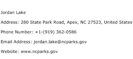 Jordan Lake Address Contact Number
