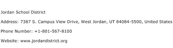 Jordan School District Address Contact Number