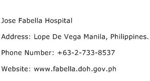 Jose Fabella Hospital Address Contact Number
