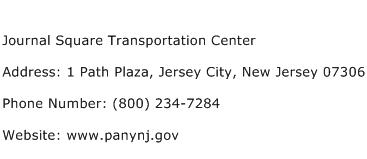 Journal Square Transportation Center Address Contact Number