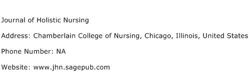 Journal of Holistic Nursing Address Contact Number