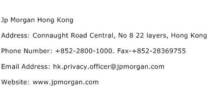 Jp Morgan Hong Kong Address Contact Number