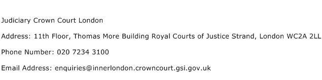 Judiciary Crown Court London Address Contact Number