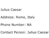 Julius Caesar Address Contact Number