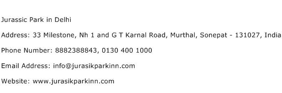 Jurassic Park in Delhi Address Contact Number