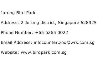 Jurong Bird Park Address Contact Number
