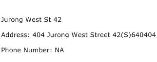 Jurong West St 42 Address Contact Number