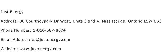 Just Energy Address Contact Number