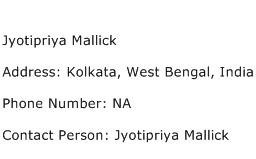 Jyotipriya Mallick Address Contact Number
