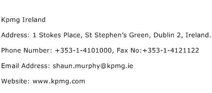 KPMG Ireland Address Contact Number
