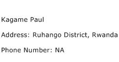 Kagame Paul Address Contact Number