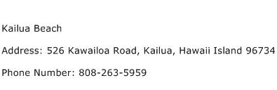 Kailua Beach Address Contact Number