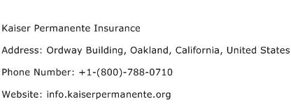 Kaiser Permanente Insurance Address Contact Number