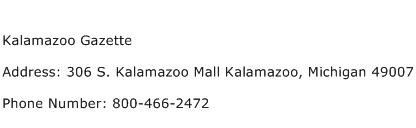 Kalamazoo Gazette Address Contact Number