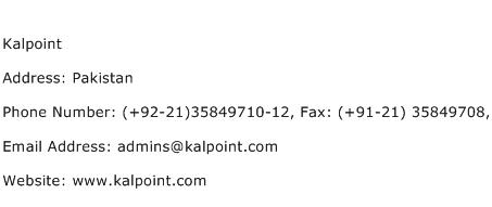 Kalpoint Address Contact Number